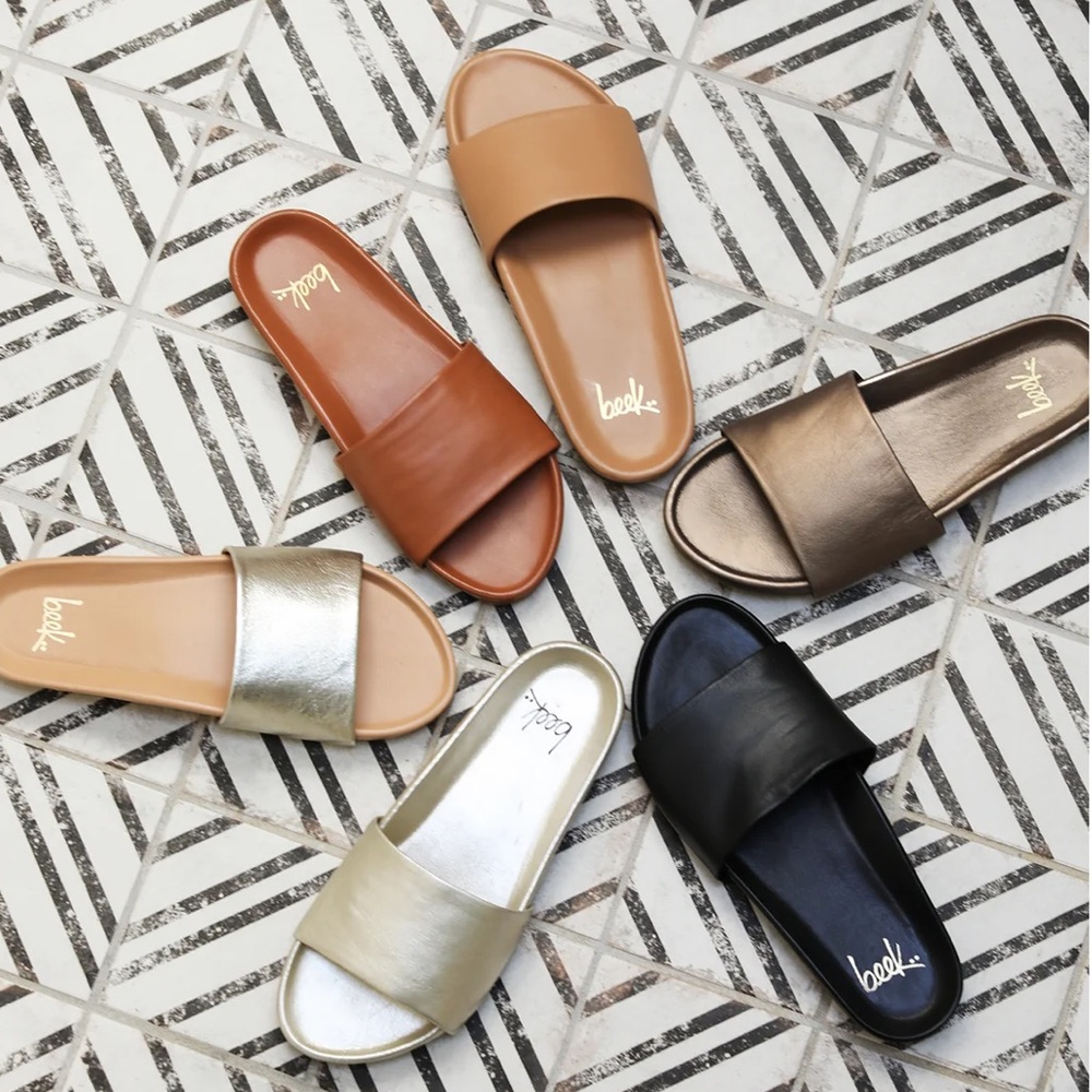 BEEK Gallito Honey leather Slide Sandal size 9 gently used